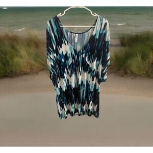 SWIM By Cacique‎ Swim Beach Cover up Size 18/20 blue aqua white
